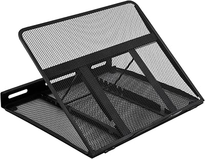Amazon Basics Ventilated Adjustable Ergonomic Laptop Stand 10–17.3 in Black