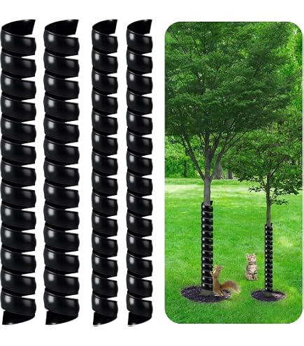 Lot De 4 Protections Tronc D'Arbre Spirale 40cm - Plastique Blanc Contre Animaux Et Tondeuses