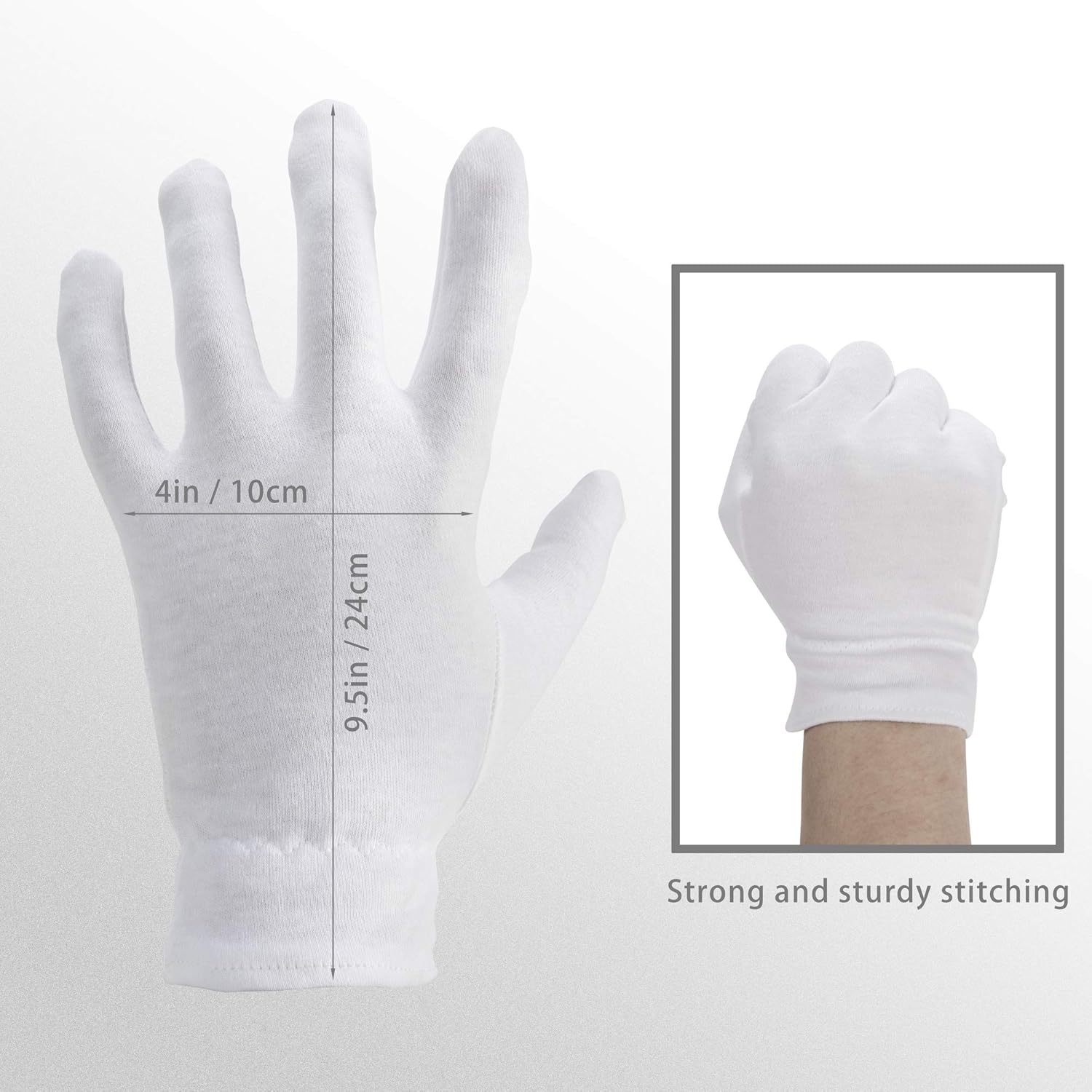 Touch Screen Friendly Moisturizing Gloves OverNight Bedtime Cotton Cosmetic Inspection Premium Cloth Quality Eczema Dry Sensitive Irritated Skin Spa Therapy Secure Wristband : Beauty