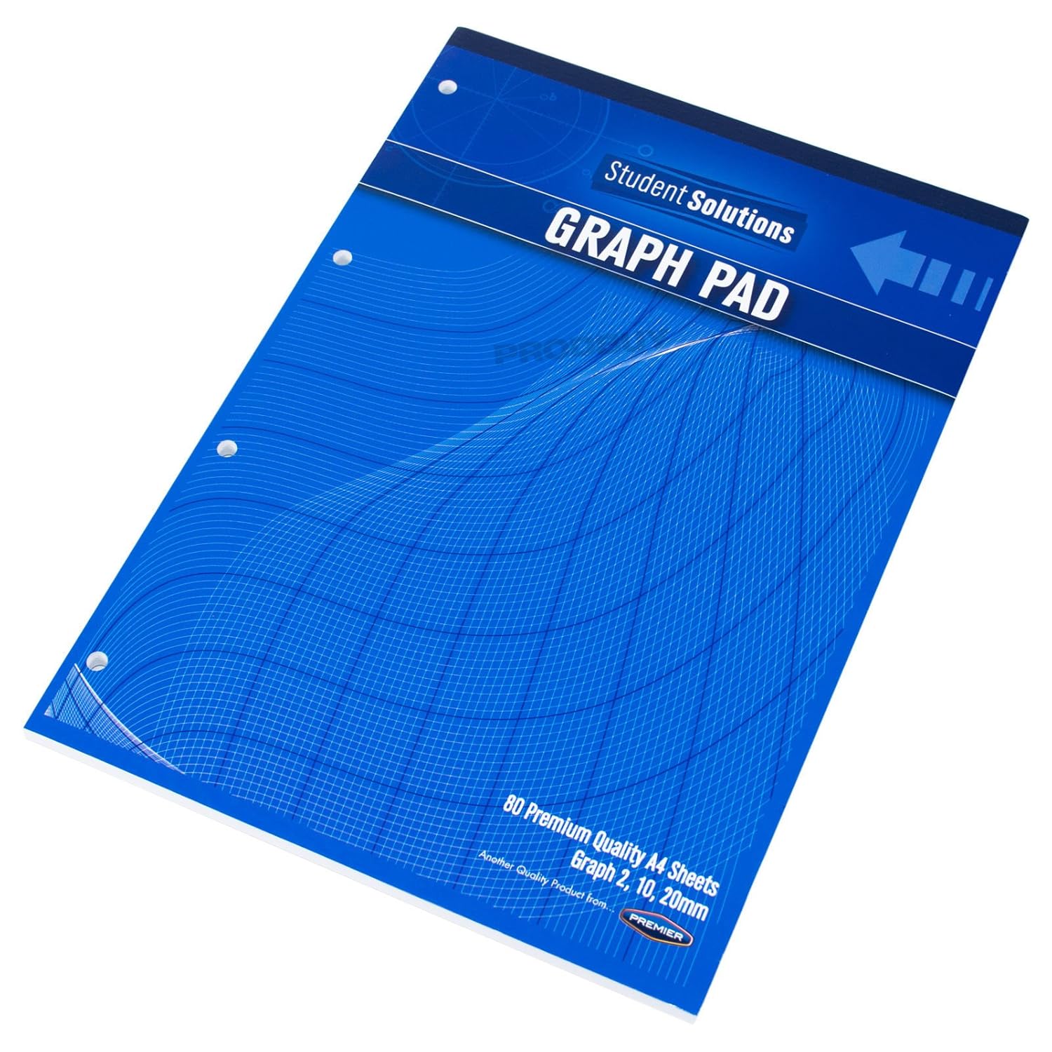 Set of 5 x A4 Student Graph Pads 2mm 10mm 20mm Squared 80 Sheet Paper