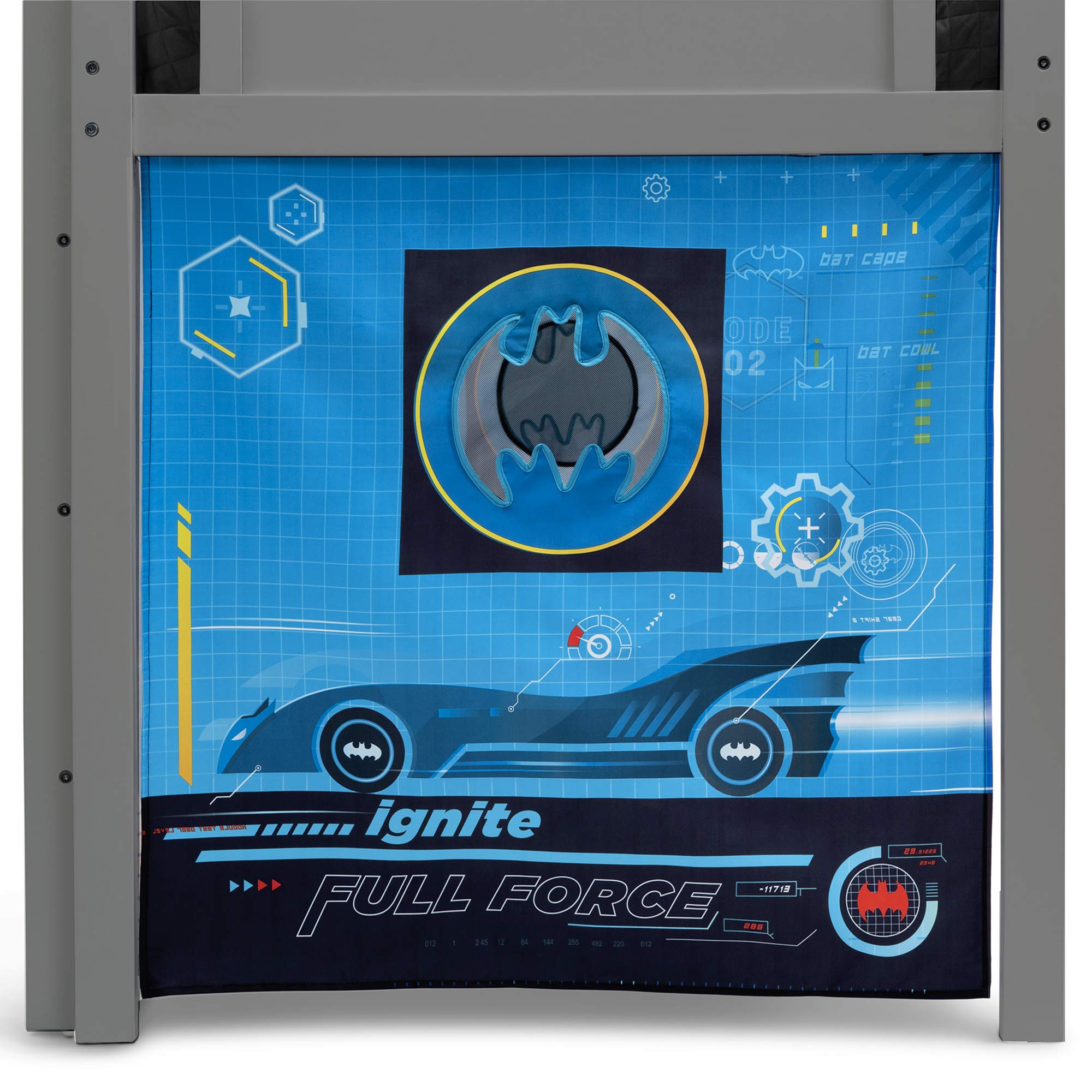 Batman Loft Bed Tent - Curtain Set for Low Twin Loft Bed (Bed Sold Separately) by Delta Children