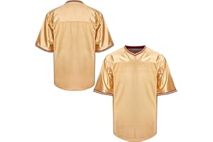 MESOSPERO Blank Football Jersey,Men's 90s Hip Hop for Party Practice Sports T-Shirt Black White Red Green S-3XL