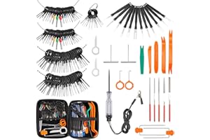 MWBFPAFC 112 PCS Terminal Removal Tool Kit Terminal Ejector Kit Depinning Key Tool Set Auto Electrical Wiring Crimp Connector Pin Repair Remover Key Tools Set for Most Car Connector Terminal