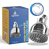AquaBliss TurboSpa 3 Inch High Pressure Shower Head w/Flow Restrictor Melts Stress into Bliss at Full Power. 42 Nozzle Wide S