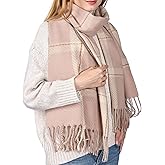 FURTALK Winter Scarf for Women Shawl Soft Tassel Plaid Large Oversized Scarves Wraps