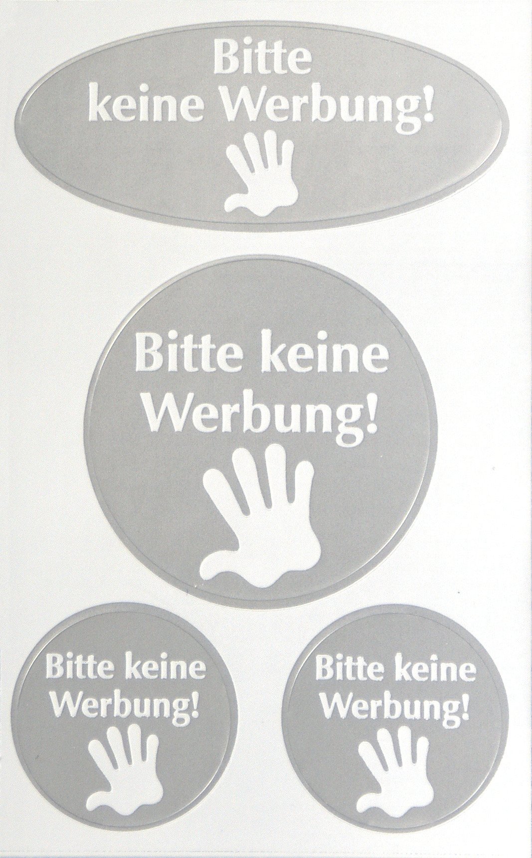 Avery Zweckform Label Information, Please No advertisements, Silver, Set of 4