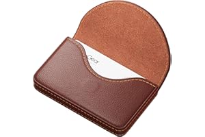MaxGear Business Card Holder Case, PU Leather Business Card Case for Purse, Pocket Travel Name Card Holder Wallet for Men or Women, Portable Magnetic Business Card Carrier for Christmas Gift, Coffee