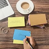 ojussa Flash Cards 300 Pcs 3x5 In Kraft Paper Notecards with 6 Rings view 8