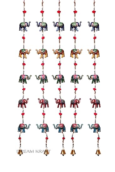 DreamKraft Elephant Door Hangings (Multicolor, 96 cm) -Set of 20