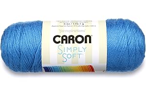 Caron Simply Soft Party Solids Yarn, Gauge 4 Medium Worsted, - 6 oz - Cobalt Blue