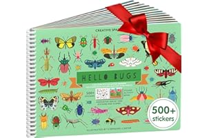Cupkin Hello Bugs Sticker Book Activity for Kids, Toddler Airplane Travel Essentials, 500+ Bugs Stickers for Kids + 12 Scenes + 12 Coloring Book Pages, Bug Lover Gift, Children's Crafts Ages 2-8