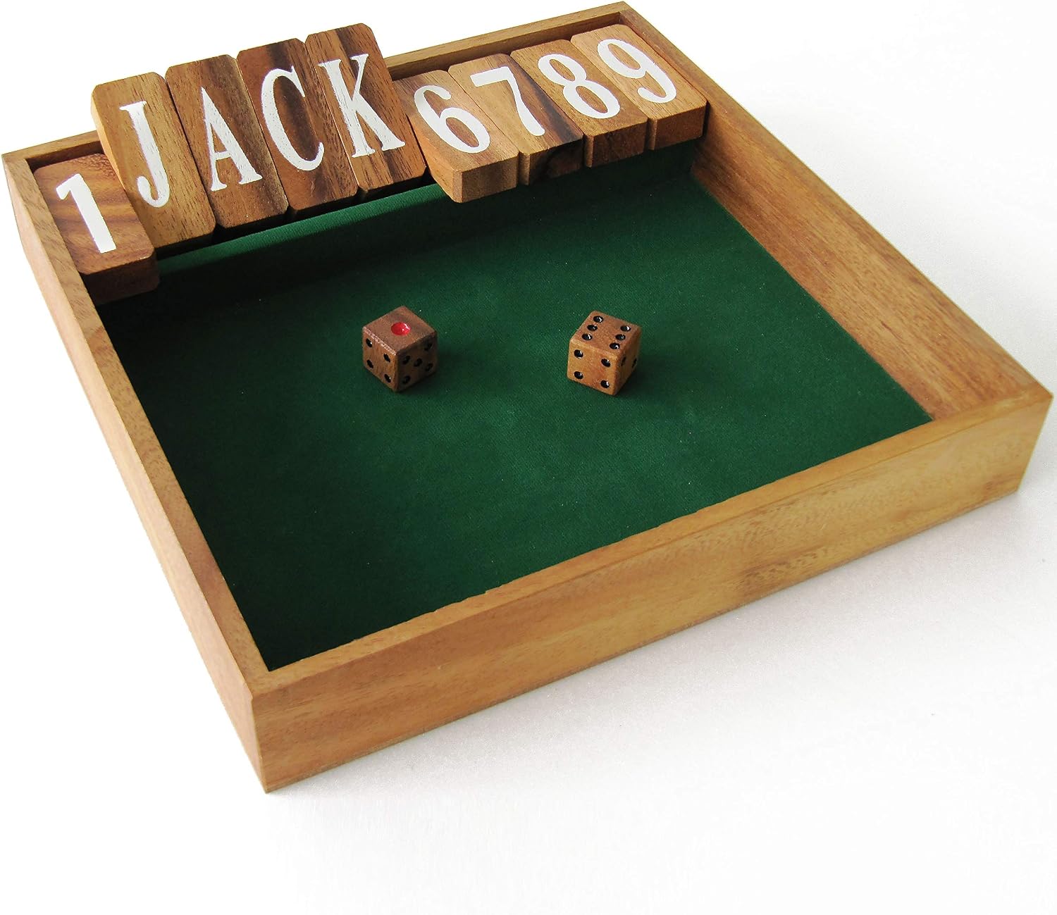 SHUT THE BOX JACKPOT EDITION, 2 players and many more from 6 years old, pub bar game, board game in eco-friendly solid wood