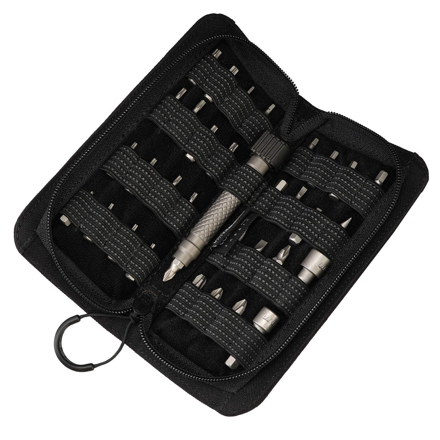 MecArmy SDG1 SDG2 Portable 33-in-1 Titanium Screwdriver Set with 500D CORDURA Nylon Waterproof Pouch, Multifunctional 1/4" inch Hex Key Screwdriver Tool Kits for Precise Repair (SDG2, PVD Black)