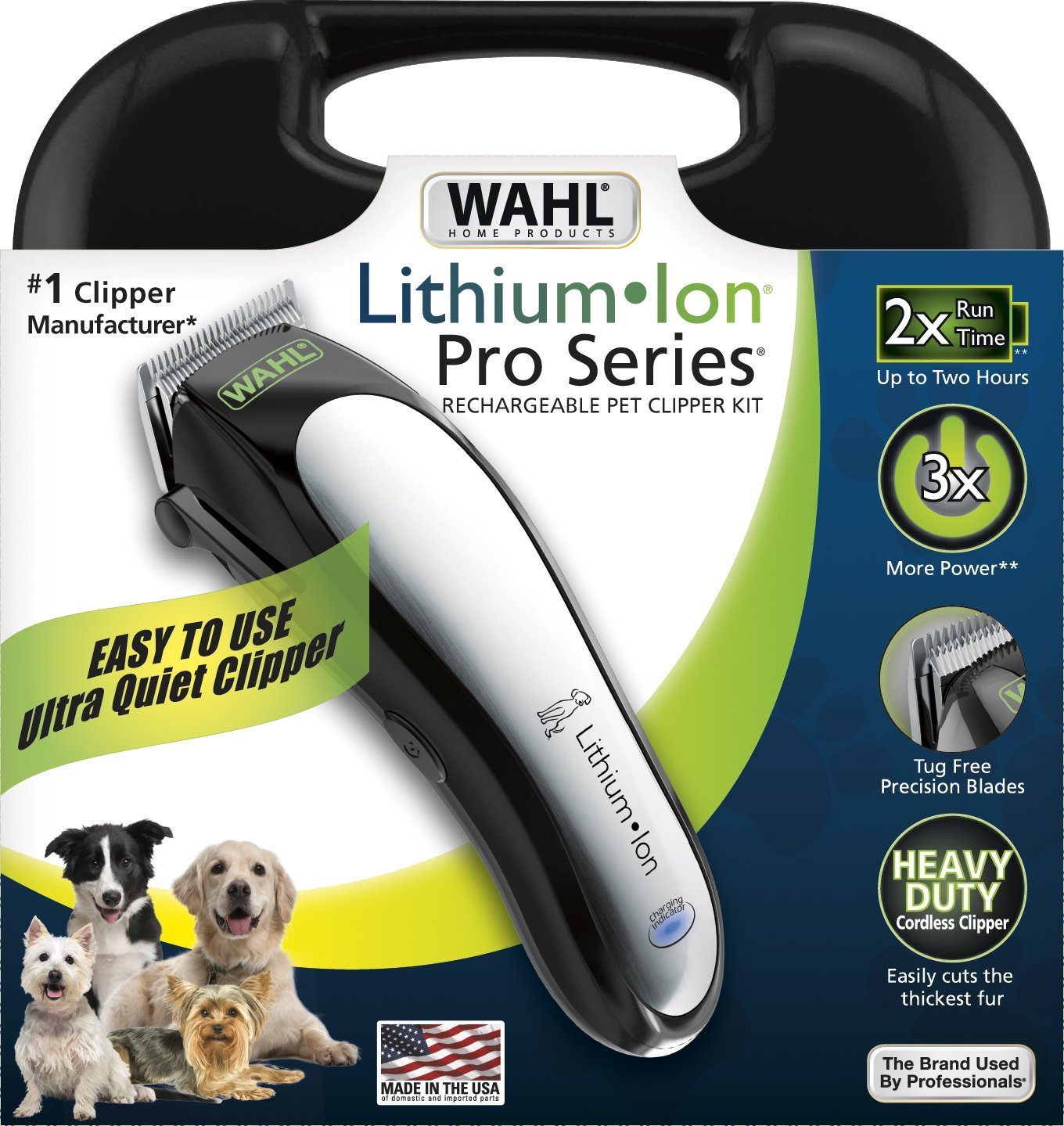 Photo 1 of Wahl USA Lithium Ion Pro Series Cordless Animal Clippers – Rechargeable, Heavy-Duty, Electric Dog & Cat Grooming Kit for Small & Large Breeds with Thick to Heavy Coats – Model 9766