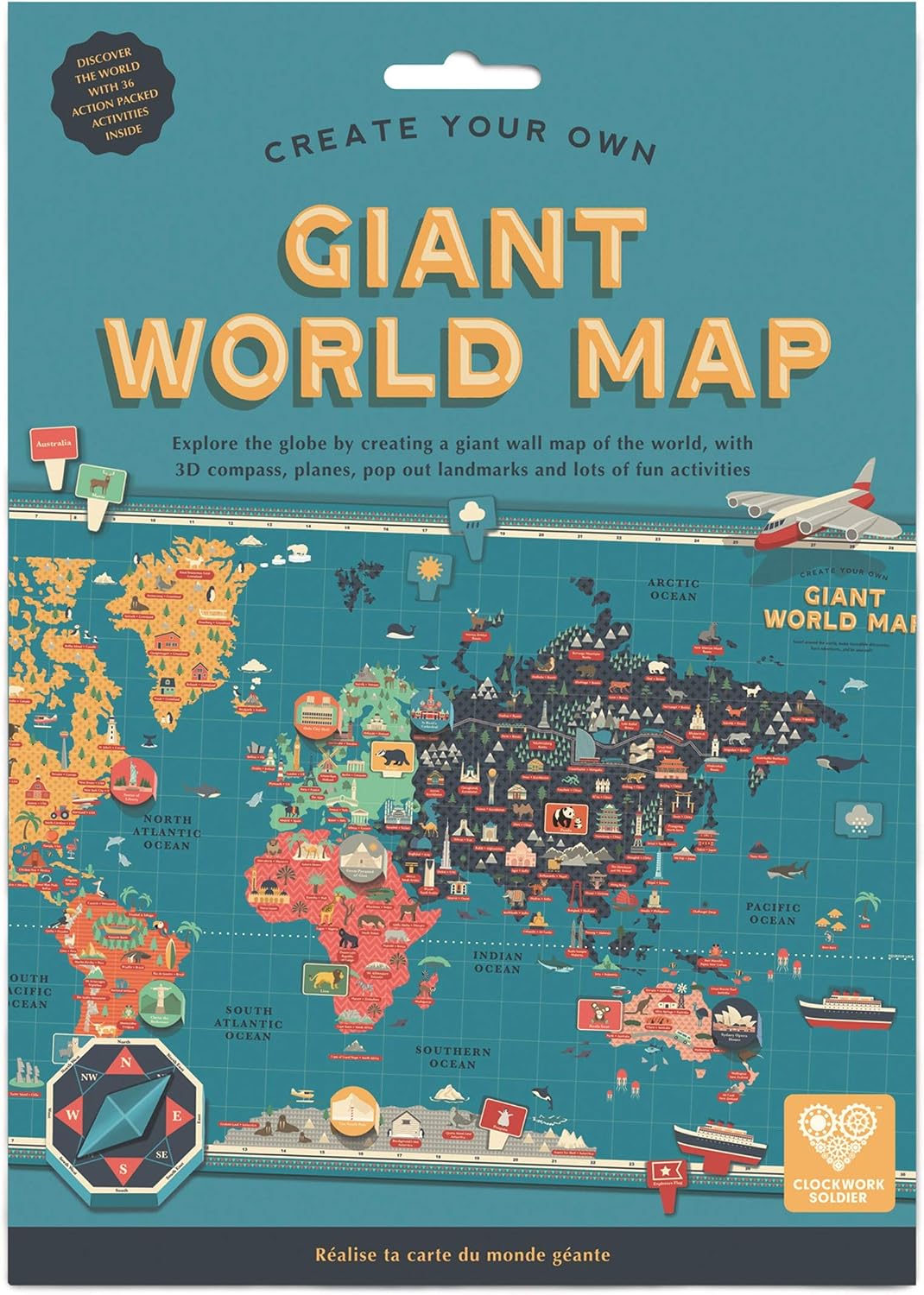 Clockwork Soldier Create Your Own GIANT WORLD MAP, full color