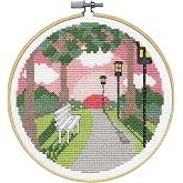 Design Works Crafts Park Sunset Counted Cross Stitch Kit with Hoop