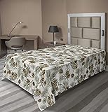 Lunarable Pinecone Flat Sheet, Scenery Illustration