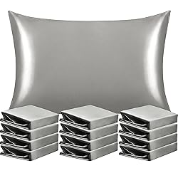 NTBAY 12 Pack Satin Standard Pillowcases for Hair