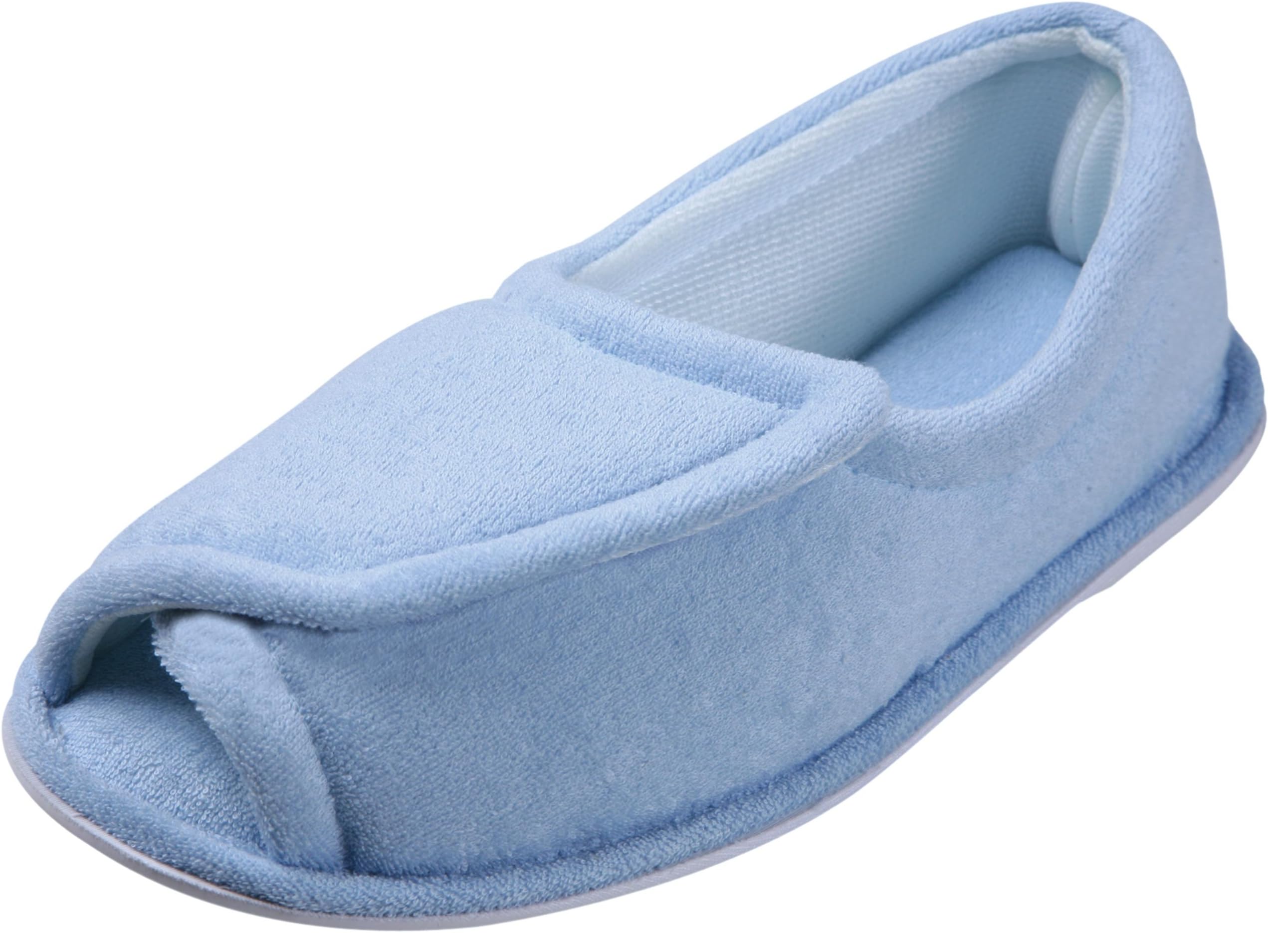 Women House Slippers - Terry Cloth Memory Foam Slippers-Medium Width