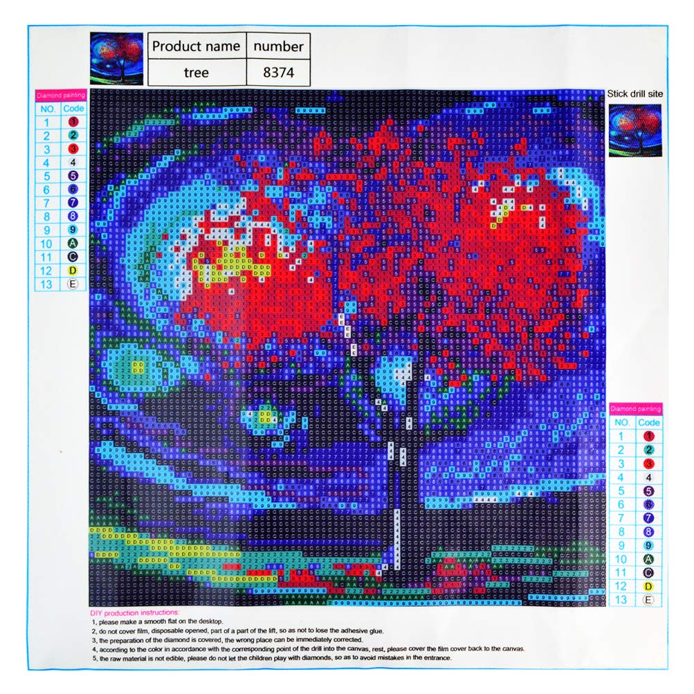 5D Diamond Painting Malerei DIY Schöne Stickerei Malerei Crystal Strass Stickerei Kreuzstich für Wohnzimmer, Schlafzimmer, Arbeitszimmer usw. Haus Dekor Stickvorlage Kreuzstich Stickbild 30x30cm