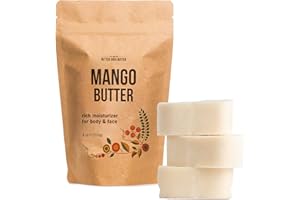 BETTER SHEA BUTTER Raw Mango Butter - 100% Natural Skin and Hair Moisturizer - Use with Shea in DIY Whipped Body Butter, Mango Body Lotion, Lip Gloss and Soap Making, 8 oz Block