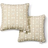 Martha Stewart Tulum Indoor Outdoor Decorative Pillow 2-Pack Set, UV Fade Resistant, Water Repellent, Printed Modern Design, 