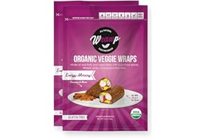 WrawP Organic Veggie Wraps - ENERGY-MORNING (2 pack) SHELF STABLE, All Natural, Gluten Free, Paleo, Raw Vegan. Perfect for Wraps, flat bread, snack, chips