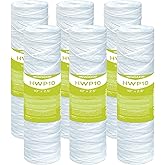 MewMore 20 Micron Whole House Water Filter Cartridge, String Wound Sediment Filters for Well Water, Universal Replacement for Any 10 inch RO Unit - 10" x 2.5" Cartridges - Pack of 6
