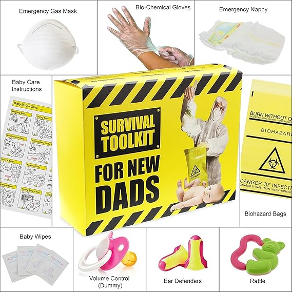 funny new dad survival kit