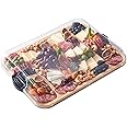FARBERWARE Build-a-Board Cutting Board with Three Compartments and Clear Locking Lid for Charcuterie, Snacks, and More, Acacia