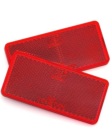 Amazon Bsk レッド 角型 安全 リフレクター ステッカー 94x44 Mm トラック トレーラー バス 2枚入り ステッカー デカール 車 バイク Amazon Bsk レッド 角型 安全 リフレクター ステッカー 94x44 Mm トラック トレーラー バス 2枚入り ステッカー デカール 車 バイク