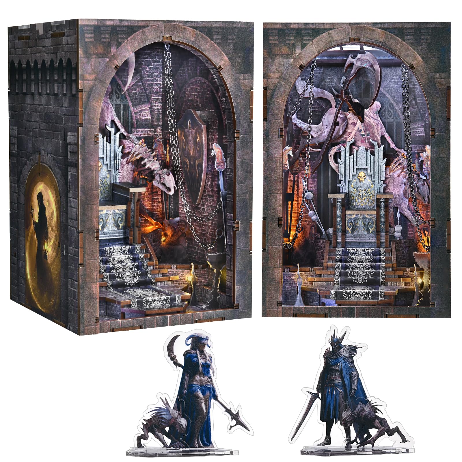 MiniCity Book Nook Kit - DIY Miniature House Kit for Adults, Teens and Beginners, Dollhouse Booknook Library Tiny House Bookshelf Decor, Gifts for Family, Friends (Throne of Bones) Image