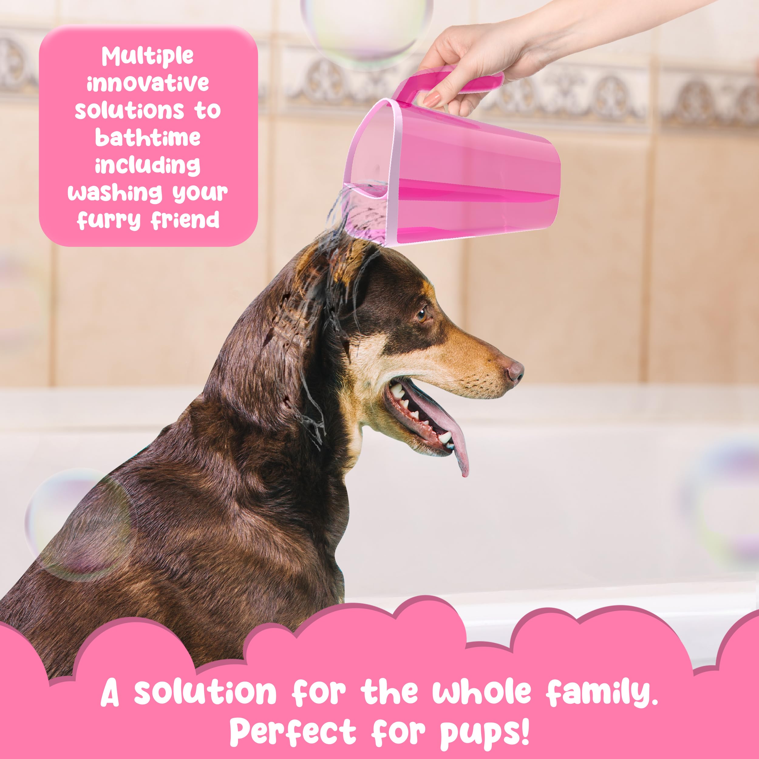 Tear-Free Bathing Experience with Rinse Cup - Soft Flexible Edge, Comfortable Handling & 40 Oz Capacity