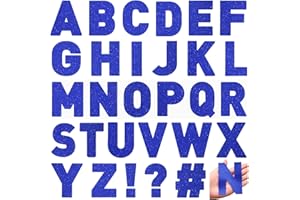 Harloon 232 Pcs 24 Sheets Large Glitter Letter Stickers Big Font Alphabet Letter Self Adhesive Letters Kit Mailbox Stickers for Mailbox Bulletin Boards Classroom Home(Blue,4 Inch)