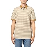 BOSS, Stripe Cotton Short Sleeve Polo Shirt, Cappuccino, M