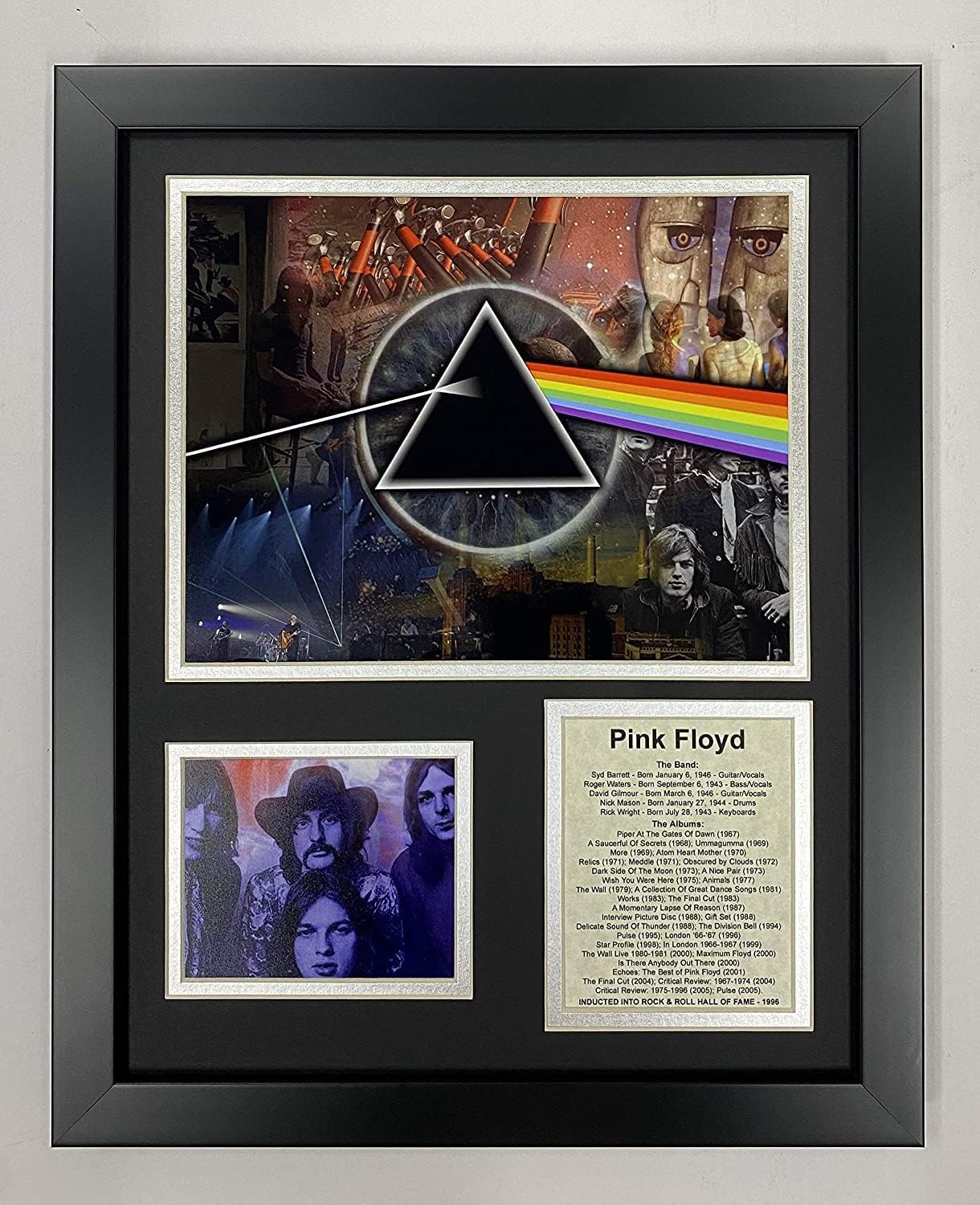 Photographs - Legends Never Die Pink Floyd Mosaic- English Rock Band Collectible | Framed Photo Collage Wall Art Decor - 12