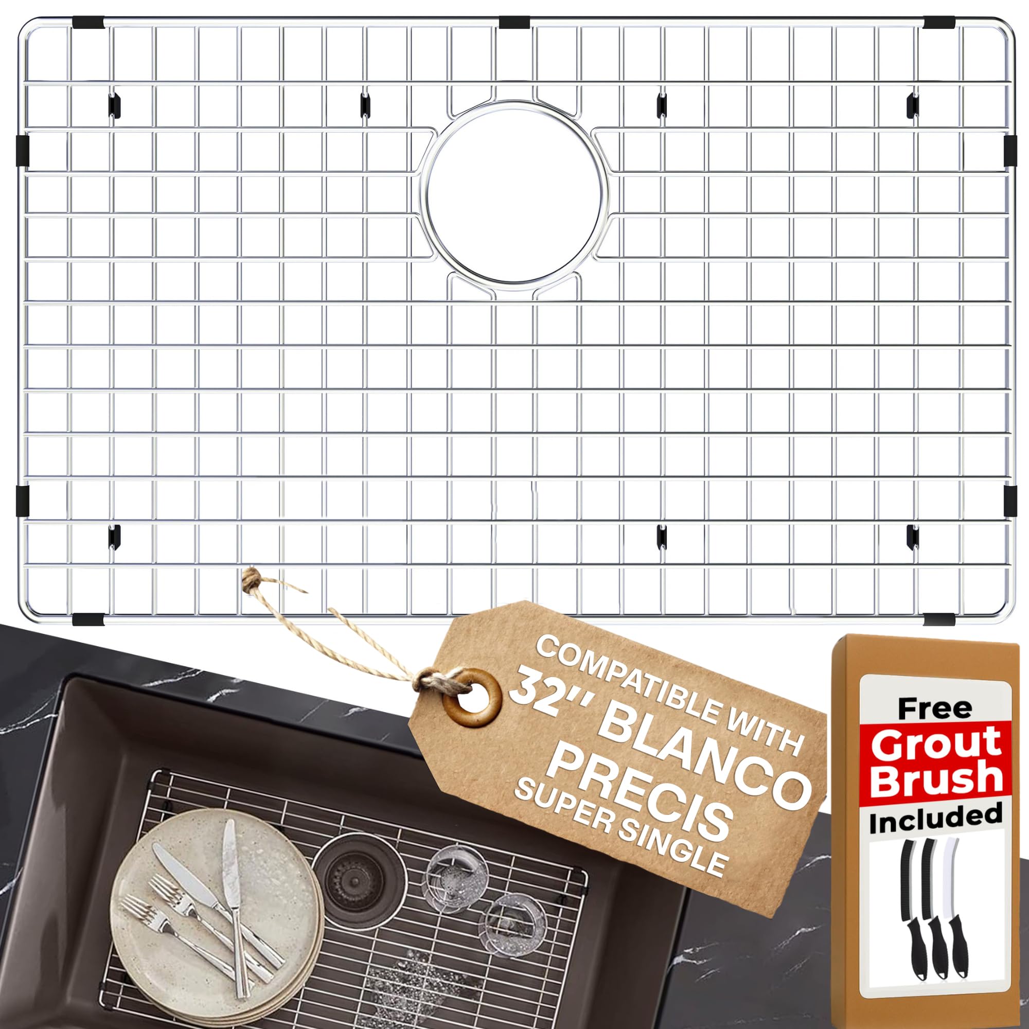 Photo 1 of 221206 Sink Grid - Only Compatible with [32" BLANCO PRECIS SUPER SINGLE] - Sink Grid Size [27.6" X 14.6"] - Durable Sink Grate, Perfect for Enhanced Efficiency