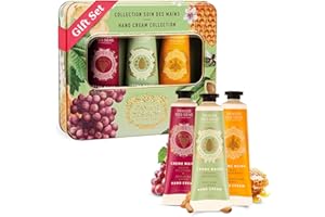 Panier des Sens - Mini Hand Cream Set - Birthday & Christmas Gifts for Women – Almond, Honey, Grape Natural Hand Cream - Gift Ideas Made in France - 97% Natural - Hand Lotion Travel Size 3x1 Floz