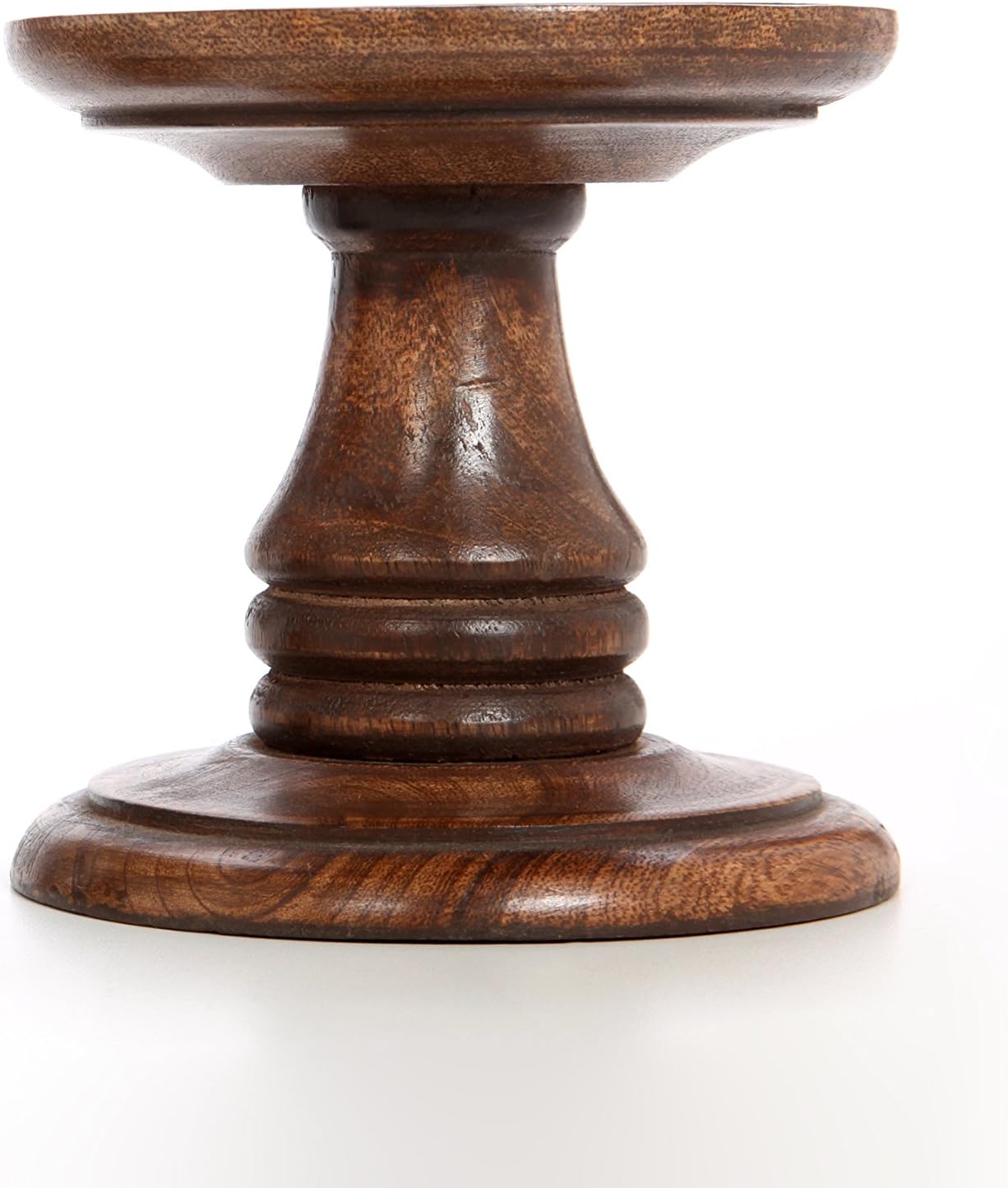 Hosley Set of 2 Wood Pillar Candle Holders 5 Inch High Ideal Gift for Weddings Bridal Party Spa Reiki Meditation Votive LED Pillar Candle Gardens O3: Home & Kitchen