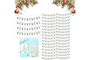 GENERIC Christmas Lights Stickers for Crafts, 32PCS 3D Gem Border Dimensional Embellishment Stickers, Glitter Adhesive Decals for Holiday Decoration, Card, Scrapbooks, Indoor Waterproof Use (32pcs)