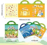 GUYUCOM 4 Pack Reusable Sticker Books Educational Toys for Kids view 5