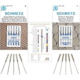 Ball Point Needles for Sewing Machine Combo Pack, (2x70/10, 2x80/12, 1x90/14) Jersey & 5x75/11 Stretch Needles, Fits Brother,