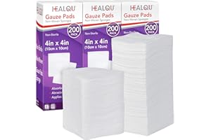 HEALQU 600 Gauze Pads 4x4" - Soft Non-Woven 4-Ply Gauze Pads for Tooth Extractions, and Dental Procedures - Non-Sterile Squar