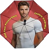Personalized Compact Travel Umbrella, Custom Text/Logo/Image, Fashionable, Portable Windproof Folding Umbrella for Rain & Sun, Ideal for Company Advertising, Gifts for Men, Women, Boss, and Family