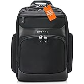 EVERKI Onyx Business Laptop Backpack – Durable Leather Ballistic & Nylon Bag, Travel-Friendly Design, Dedicated Space for Up to 15.6” Laptops, Stylish Office Backpack, 25L Capacity (EKP132), Black
