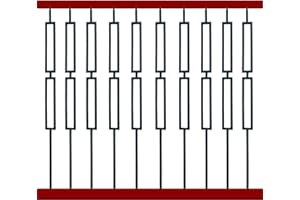 Langdoly Stair Spindles Iron Balusters for Staircase Interior 1/2"x44" Stair Balusters Satin Black Double Skinny Panel Staircase Balusters Pack of 10