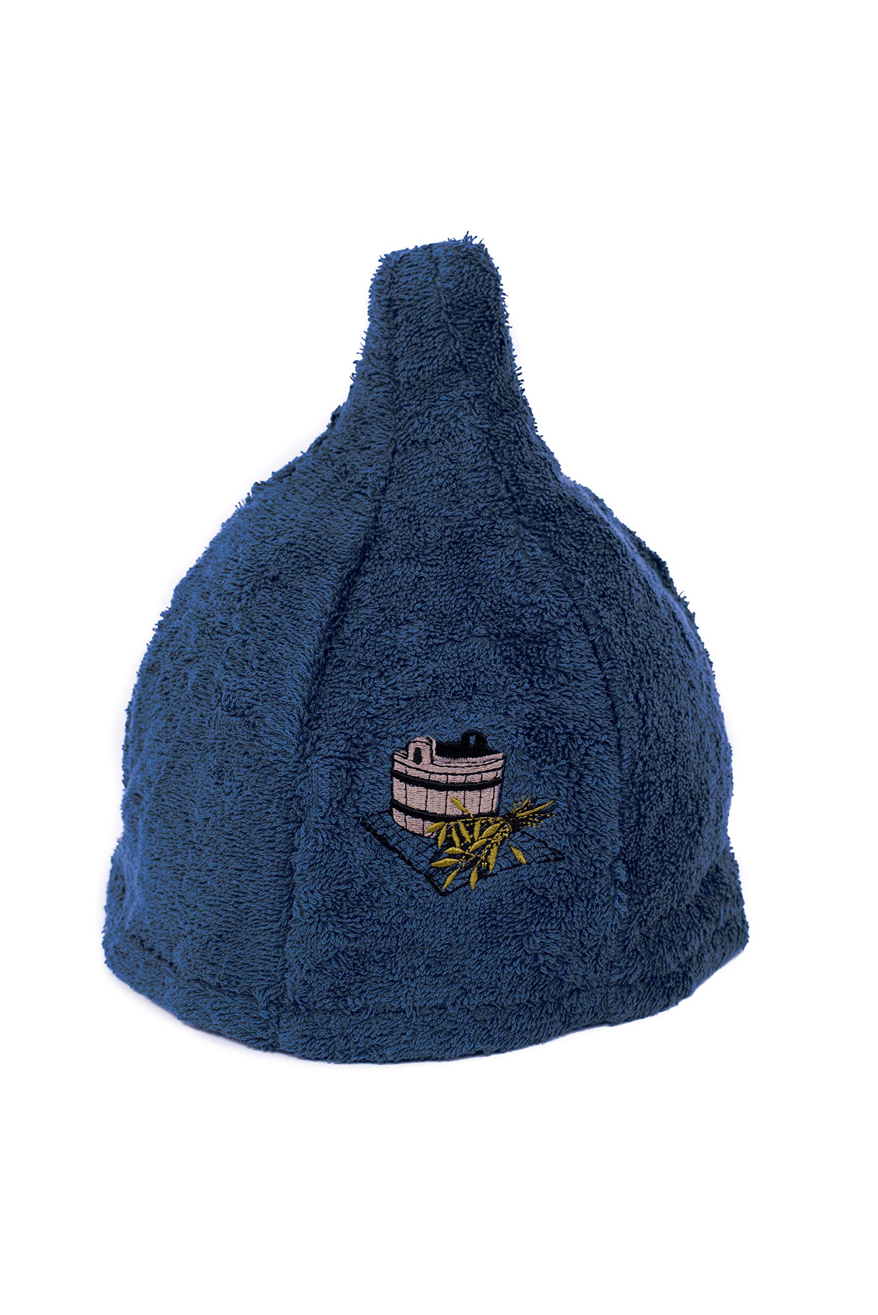 Ger3as Sauna Hat 100% Cotton with Embroidery for Men and Women, Wellness Cap Premium Quality (Blue)