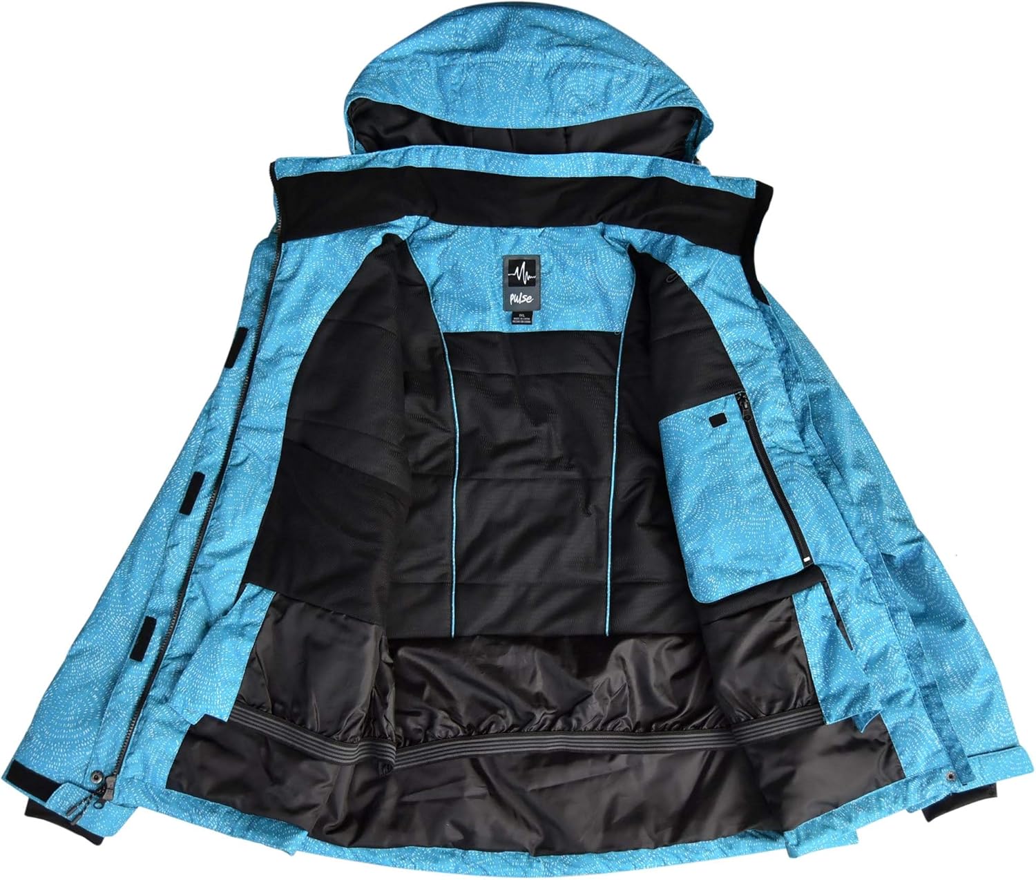 Pulse Women's Plus Size Extended Insulated Bevel Snow Ski Jacket: Clothing