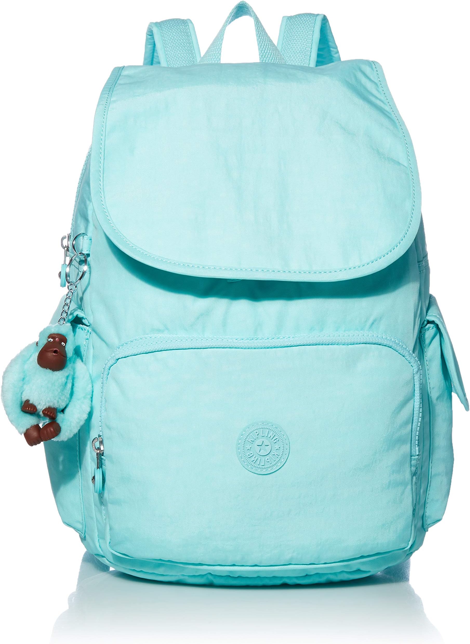 Kipling Women's City Pack Medium, Adjustable Backpack Straps, Zip Closure, Fresh Teal Tonal