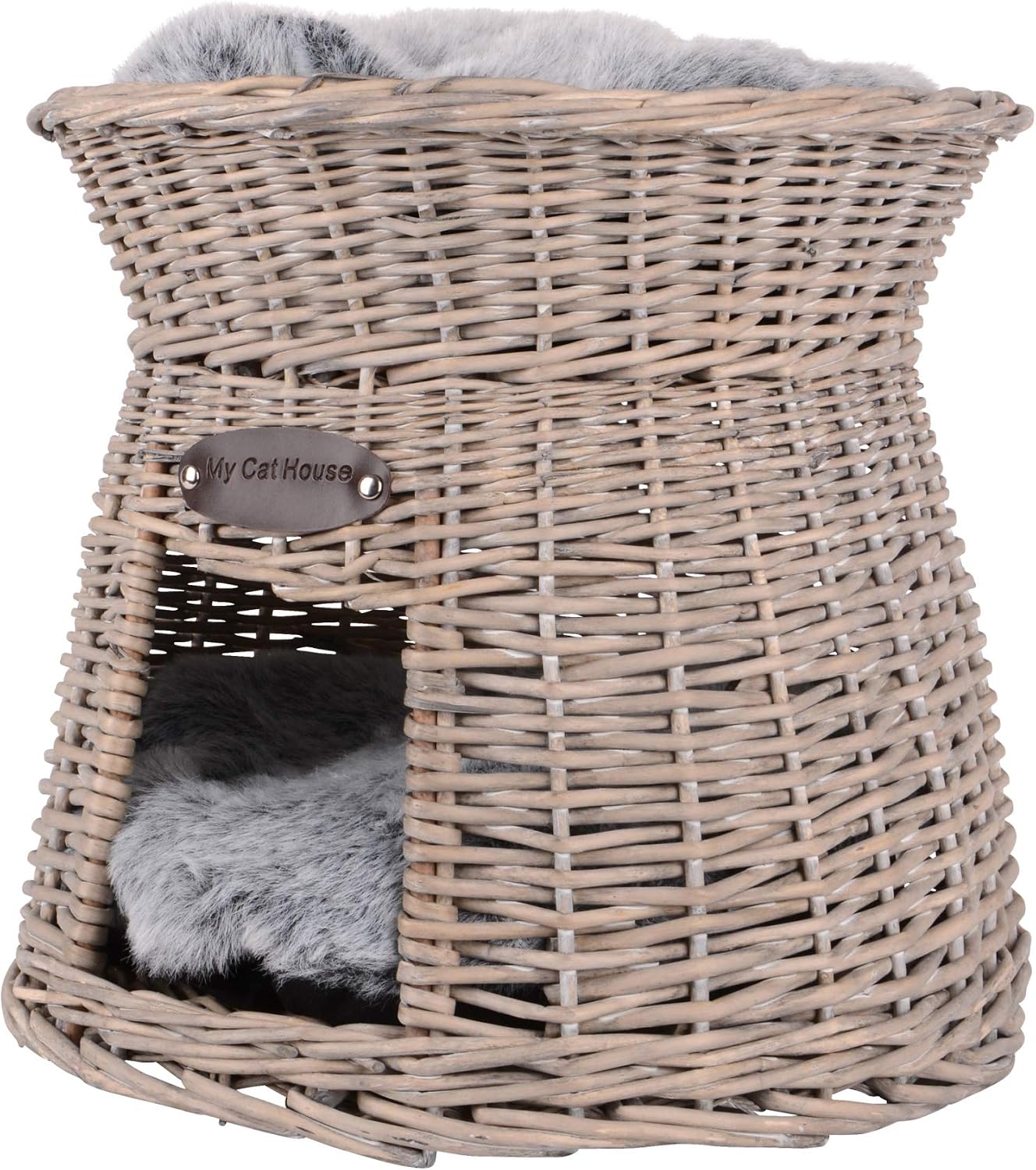 TRIXIE Panier Pour Chien Mila - Coussin Doux Et Structuré, Blanc/Gris, Diamètre 50cm - Pour Petit Chien, Lavable, Antidérapant